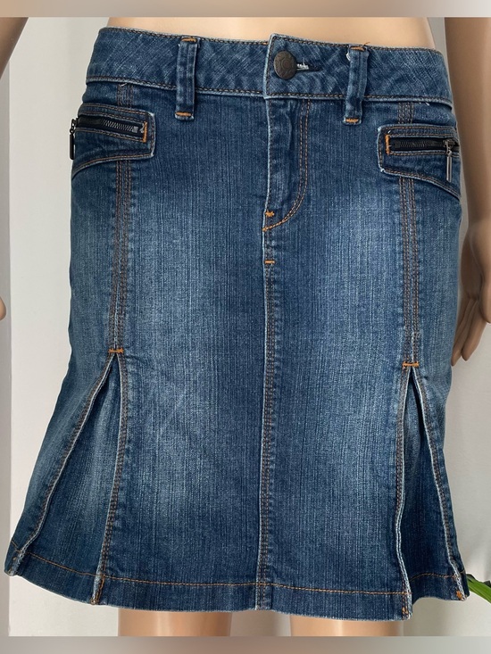 Esprit Denim - Esprit Blue Denim Skirt with Front Zip Accents